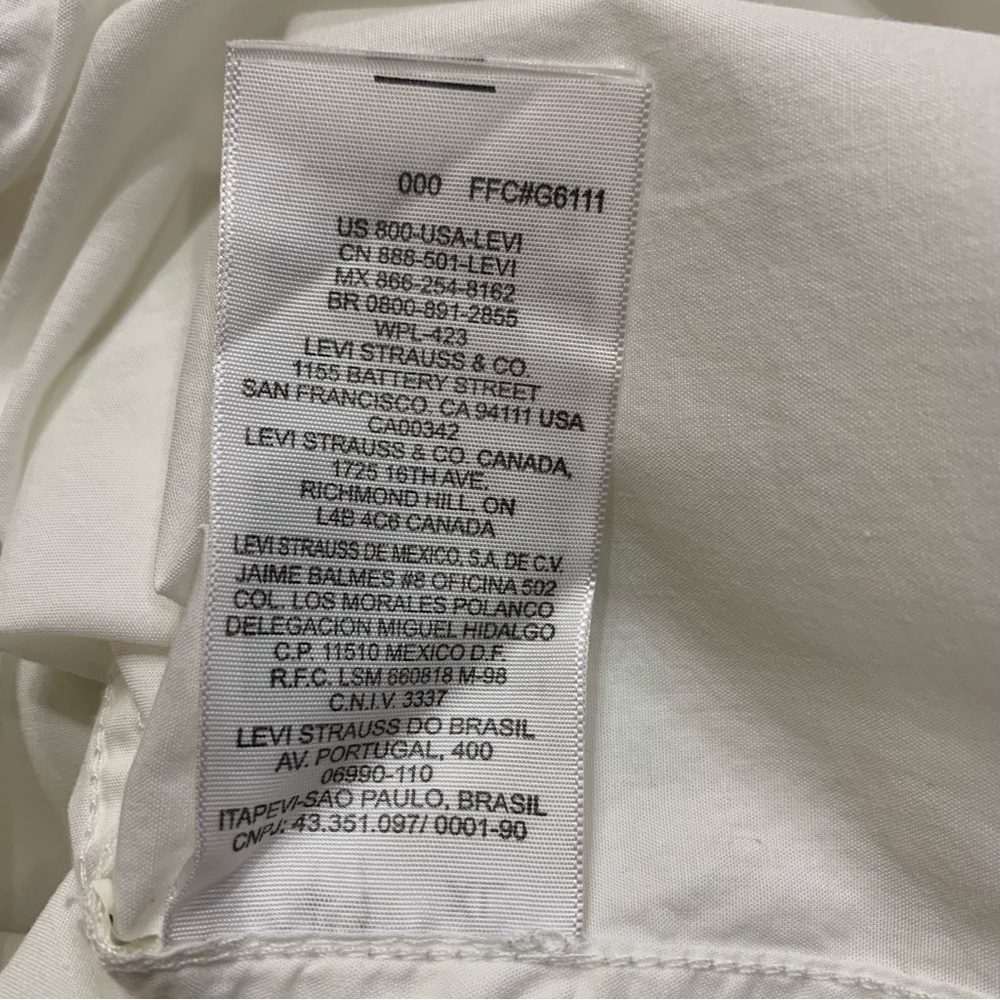 Levi’s retro White long sleeve shirt western XL NWT - Picture 6 of 8